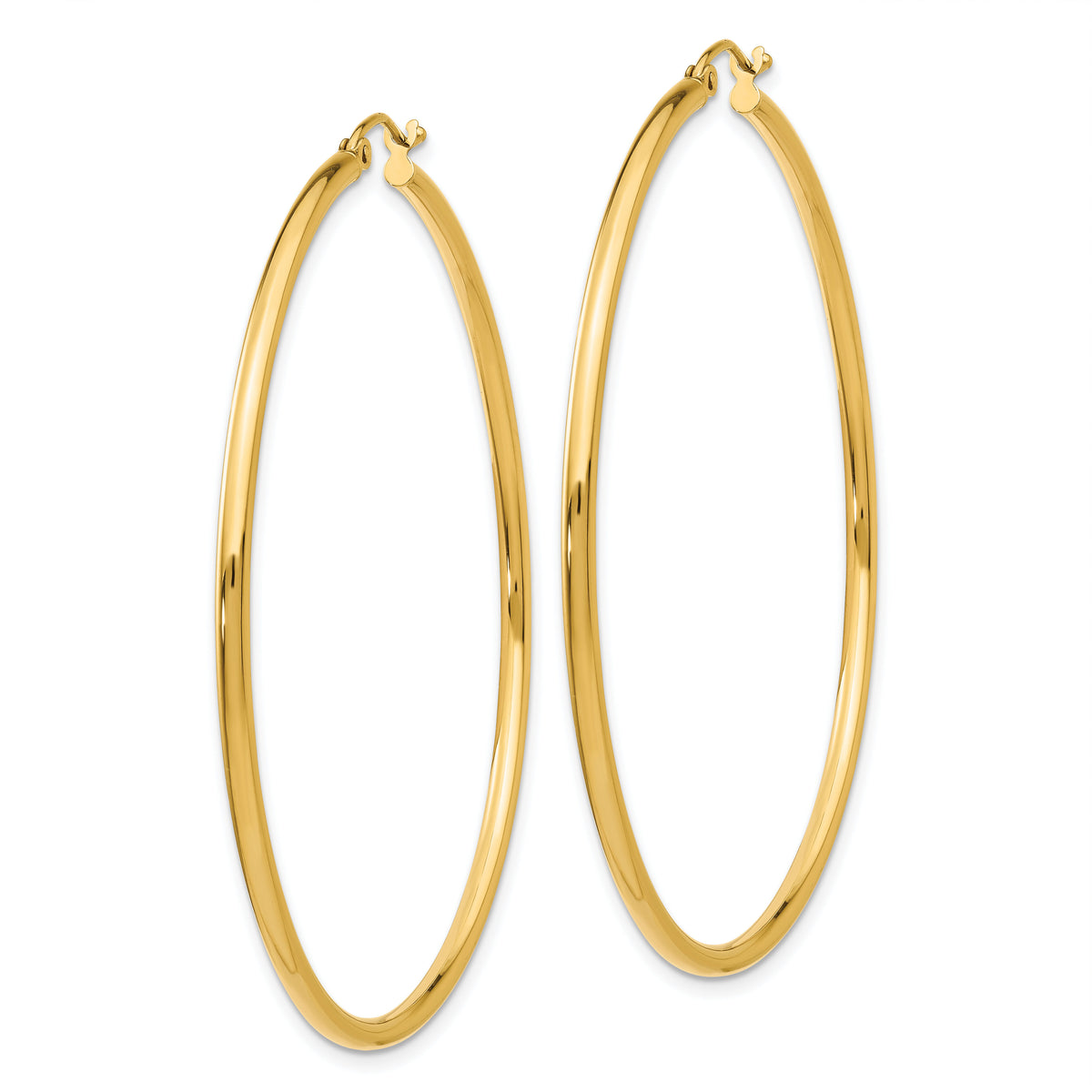 14k Polished 2x55mm Lightweight Tube Hoop Earrings-T922L