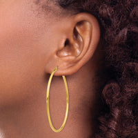 14k Polished 2x55mm Lightweight Tube Hoop Earrings-T922L