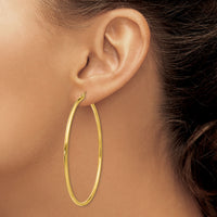 14k Polished 2x60mm Tube Hoop Earrings-T923