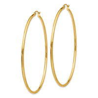 14k Polished 2x65mm Tube Hoop Earrings-T924