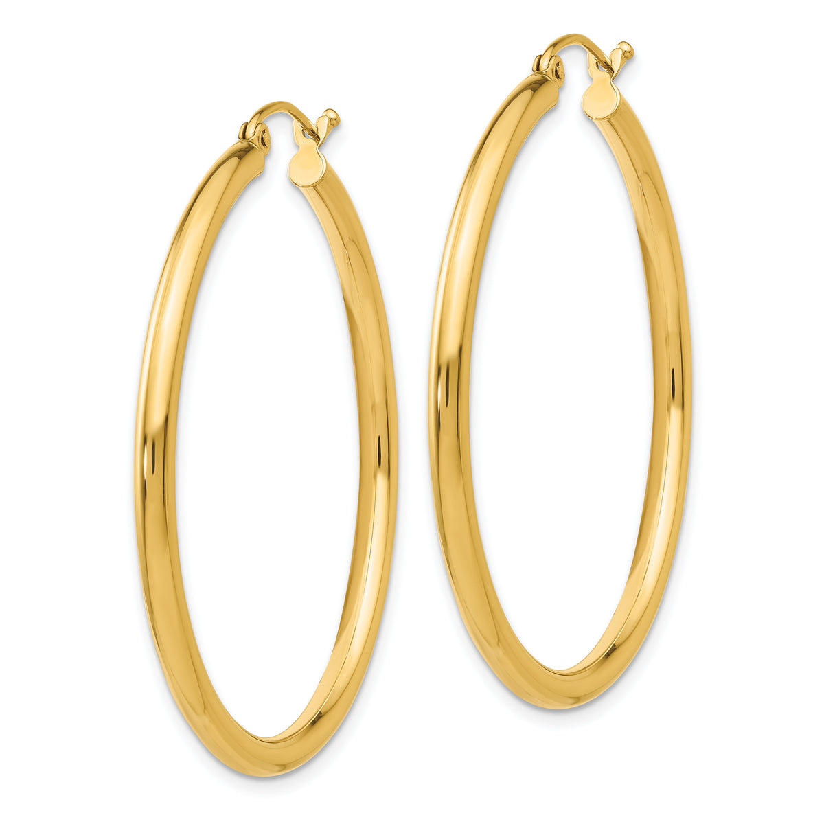 14K Polished 2.5mm Tube Hoop Earrings-T925
