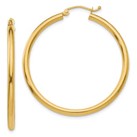 14K Polished 2.5mm Lightweight Tube Hoop Earrings-T925L