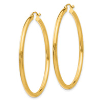 14K Polished 2.5mm Tube Hoop Earrings-T926