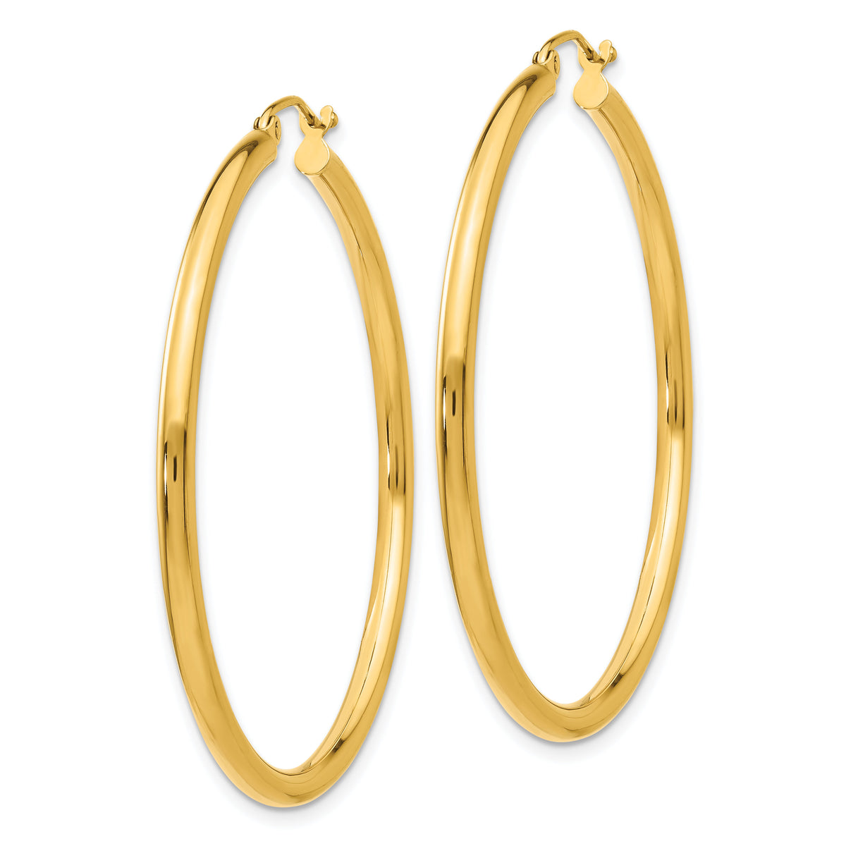 14K Polished 2.5mm Lightweight Tube Hoop Earrings-T926L