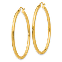 14K Polished 2.5mm Lightweight Tube Hoop Earrings-T926L