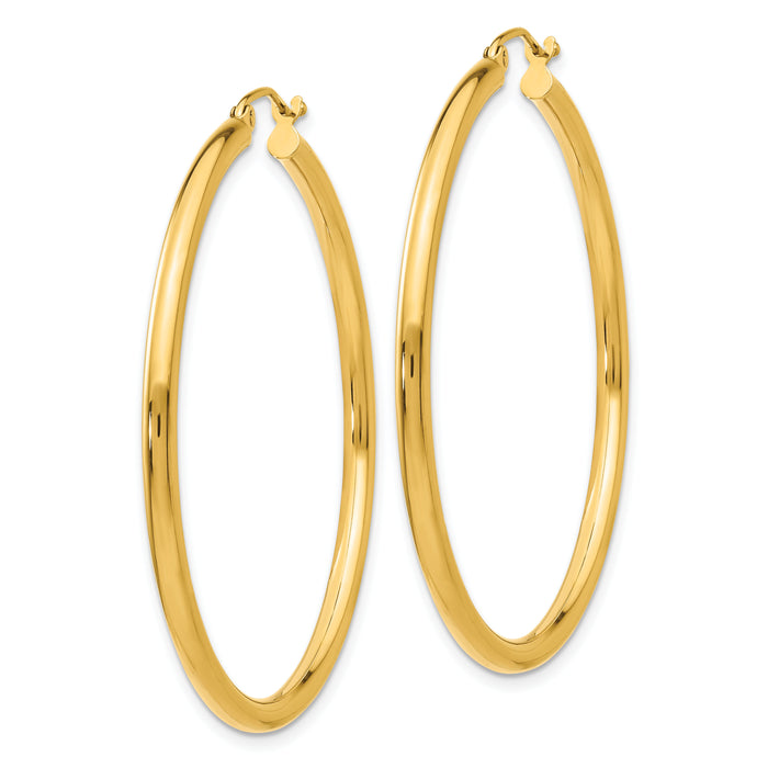 14K Polished 2.5mm Lightweight Tube Hoop Earrings-T926L