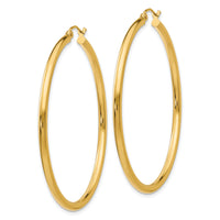 14K Polished 2.5mm Tube Hoop Earrings-T927
