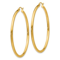 14K Polished 2.5mm Lightweight Tube Hoop Earrings-T927L