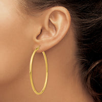 14K Polished 2.5mm Tube Hoop Earrings-T928