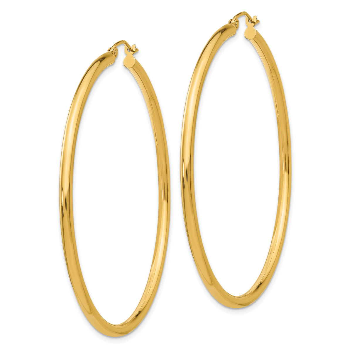 14K Polished 2.5mm Lightweight Tube Hoop Earrings-T928L