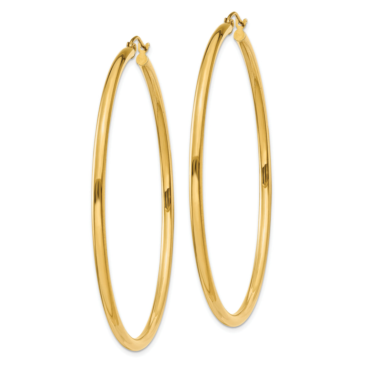 14K Polished 2.5mm Tube Hoop Earrings-T929