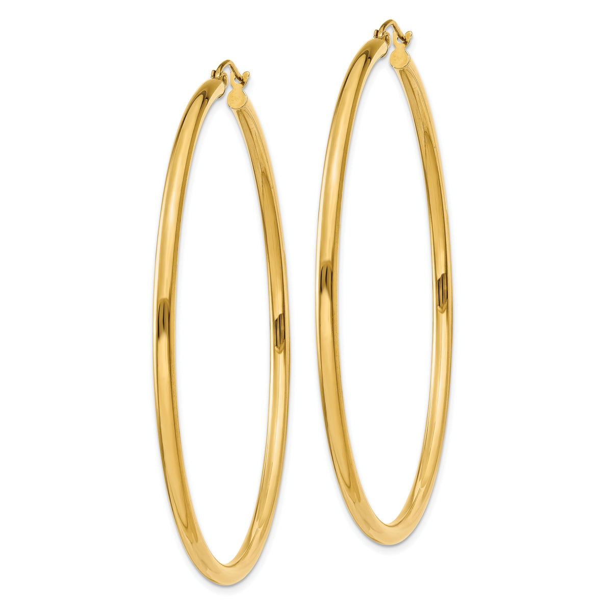 14K Polished 2.5mm Lightweight Tube Hoop Earrings-T929L
