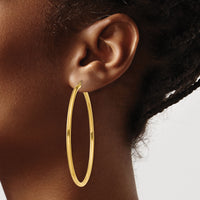 14K Polished 2.5mm Lightweight Tube Hoop Earrings-T929L