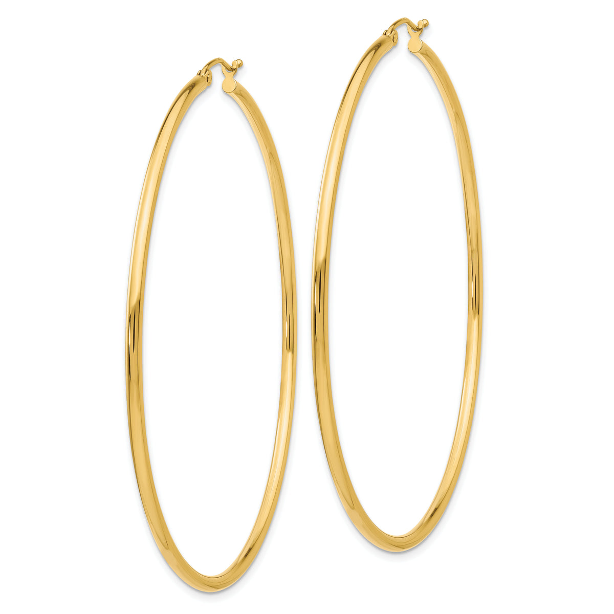 14K Polished 2.5mm Tube Hoop Earrings-T930