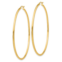 14K Polished 2.5mm Tube Hoop Earrings-T930