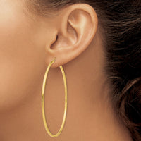 14K Polished 2.5mm Lightweight Tube Hoop Earrings-T930L