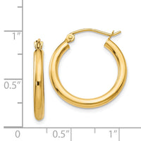 14K Polished 2.5mm Lightweight Tube Hoop Earrings-T931L