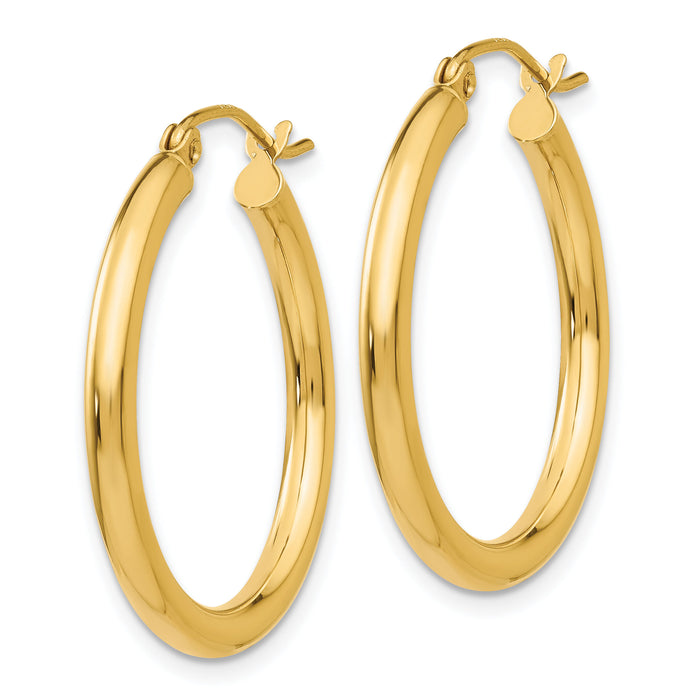 14k Polished 2.5mm Lightweight Tube Hoop Earrings-T932L