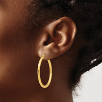 14k Polished 2.5mm Lightweight Tube Hoop Earrings-T934L