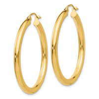 14K Polished 3mm Lightweight Tube Hoop Earrings-T935L