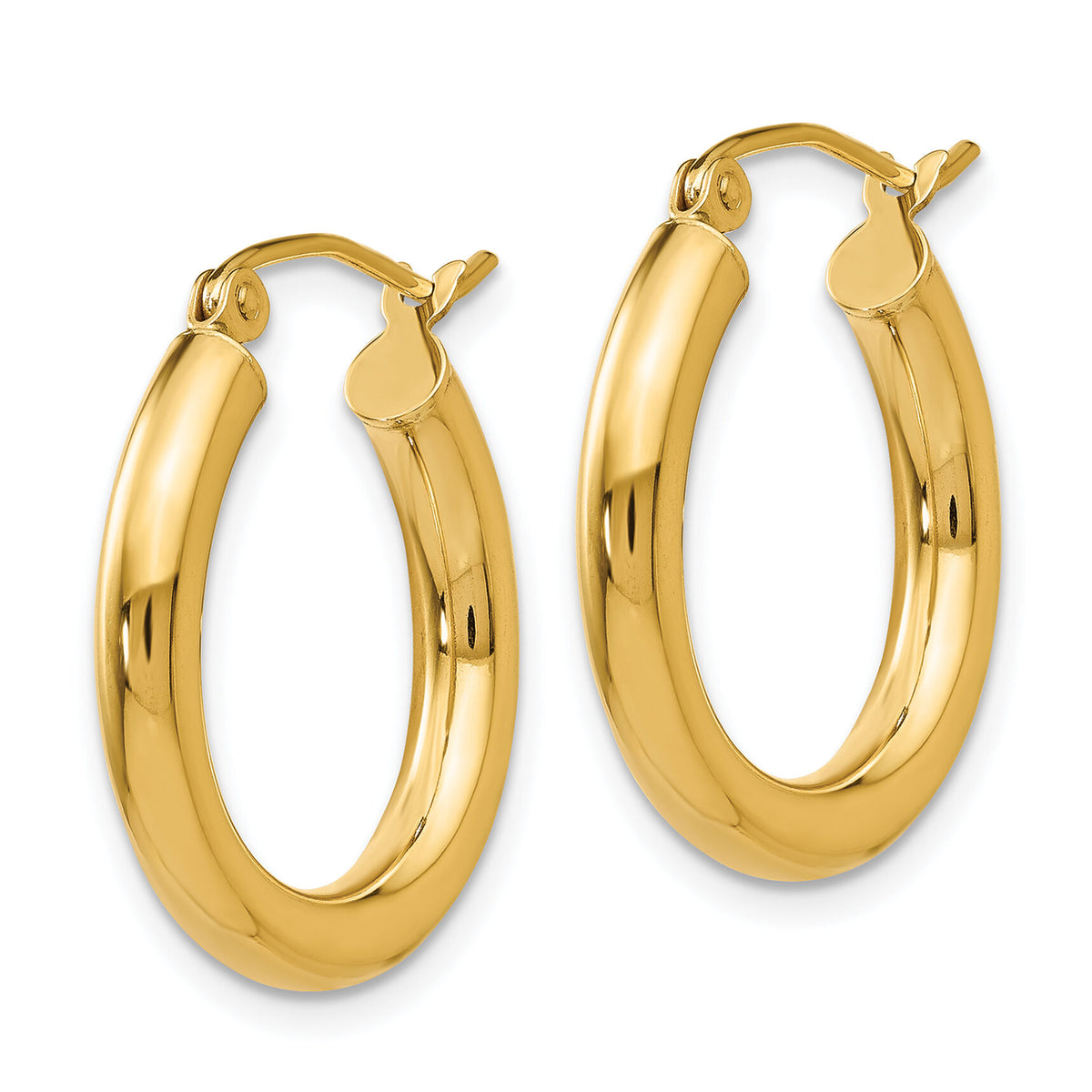 14k Polished 3mm Lightweight Tube Hoop Earrings-T938L