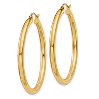 14K Polished 3mm Lightweight Tube Hoop Earrings-T941L