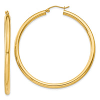 14K Polished 3mm Lightweight Tube Hoop Earrings-T943L
