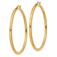 14K Polished 3mm Lightweight Tube Hoop Earrings-T944L