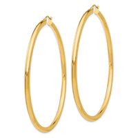 14K Polished 3mm Lightweight Tube Hoop Earrings-T946L