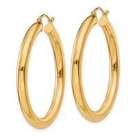14K Polished 4mm Lightweight Tube Hoop Earrings-T947L