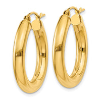 14k Polished 4mm Lightweight Tube Hoop Earrings-T950L