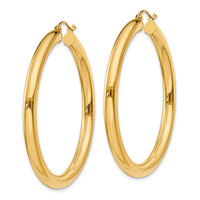 14K Polished 4mm Lightweight Tube Hoop Earrings-T951L