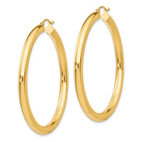 14K Polished 4mm Tube Hoop Earrings-T952