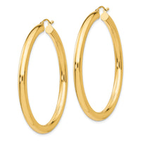 14K Polished 4mm Lightweight Tube Hoop Earrings-T952L