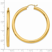 14K Polished 4mm Lightweight Tube Hoop Earrings-T952L