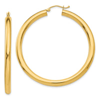 14K Polished 4mm Lightweight Tube Hoop Earrings-T952L