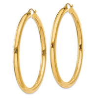 14K Polished 4mm Lightweight Tube Hoop Earrings-T953L