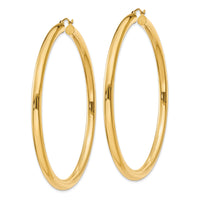 14K Polished 4mm Tube Hoop Earrings-T955