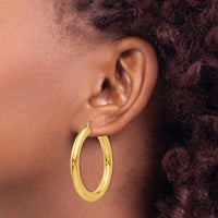 14k Polished 5mm Tube Hoop Earrings-T956