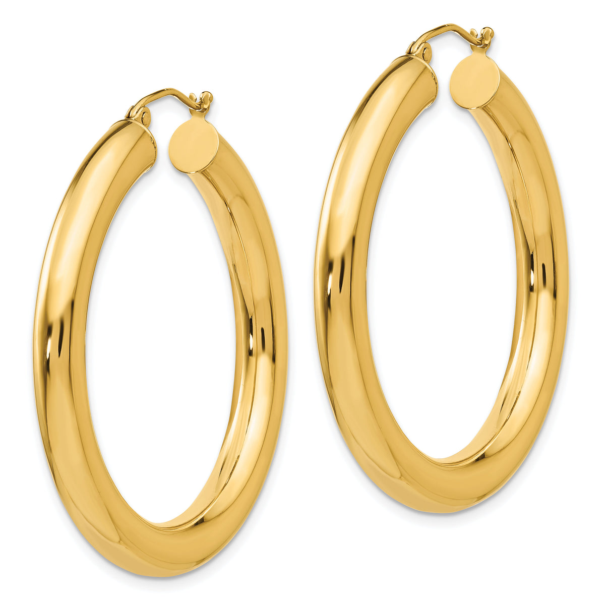14k Yellow Gold Polished 5mm Lightweight Hoop Earrings-T956L