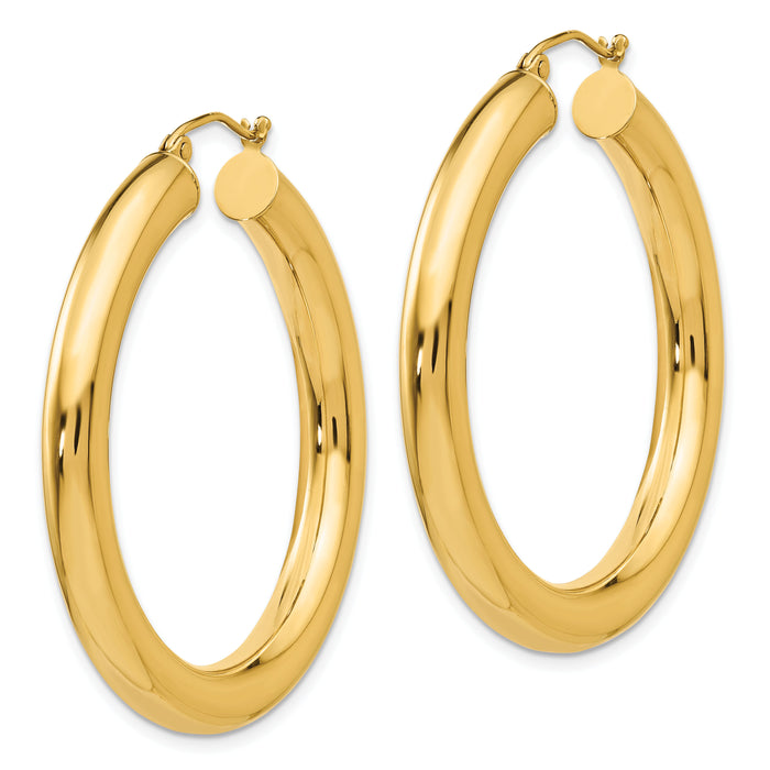 14k Yellow Gold Polished 5mm Lightweight Hoop Earrings-T956L