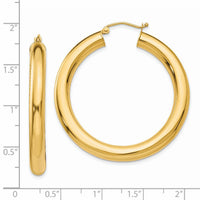 14k Yellow Gold Polished 5mm Lightweight Hoop Earrings-T956L