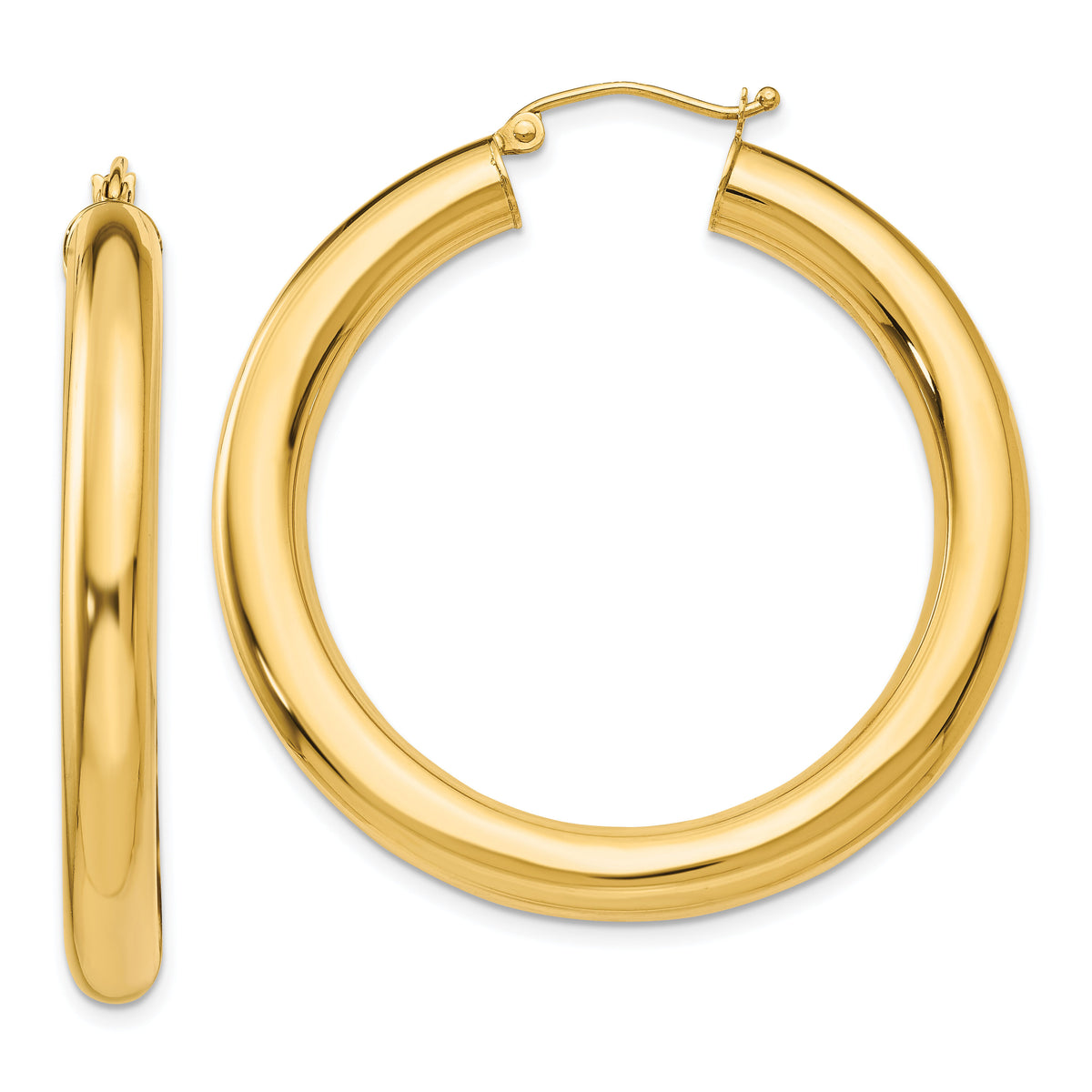 14k Yellow Gold Polished 5mm Lightweight Hoop Earrings-T956L