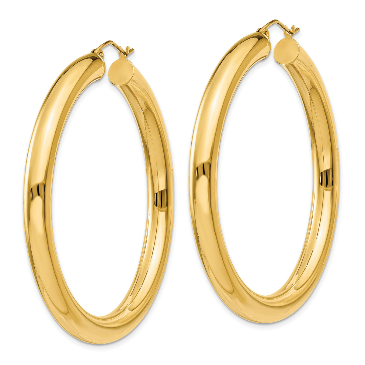 14k Polished 5mm Tube Hoop Earrings-T957