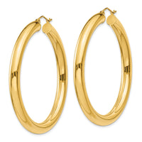 14k Yellow Polished 5mm Lightweight Hoop Earrings-T957L