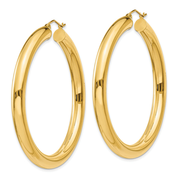 14k Yellow Polished 5mm Lightweight Hoop Earrings-T957L