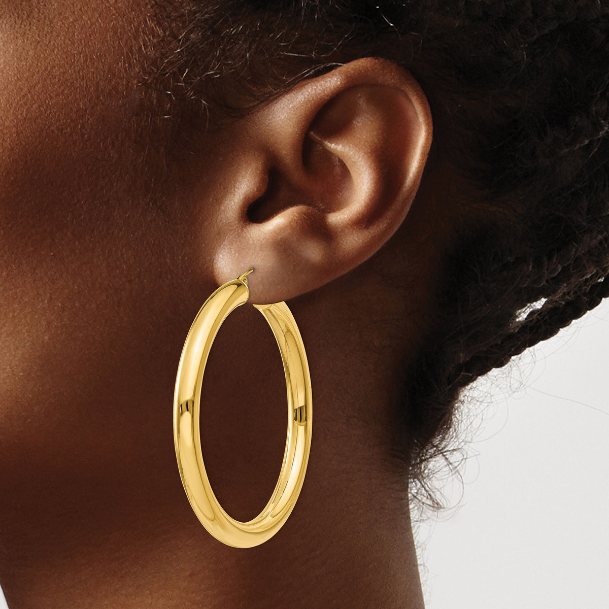 14k Yellow Polished 5mm Lightweight Hoop Earrings-T957L