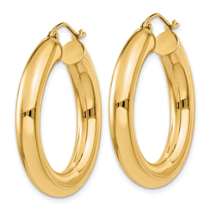 14k Yellow Polished 5mm Lightweight Hoop Earrings-T958L