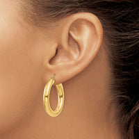 14k Yellow Polished 5mm Lightweight Hoop Earrings-T958L