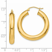 14k Yellow Polished 5mm Lightweight Hoop Earrings-T958L